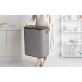 Brabantia - Bo Touch Bin - Prullenbak - 2 x 30 liter - Mineral Concrete Grey