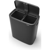 Brabantia - Bo Touch Bin - Prullenbak - Matt Black - 2 x 30 l