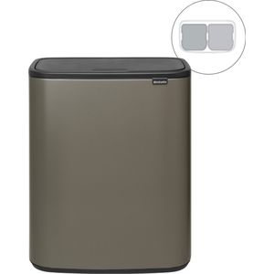 Brabantia - Bo Touch Bin - Prullenbak - 2 x 30 liter - Platinum