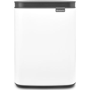 Brabantia Bo Waste Bin, 4 L, Rectangular, Steel, Black, White, Steel, Manual