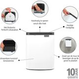 Brabantia - Bo Prullenbak - 7 Liter - Wit - Ruimtebesparend