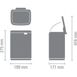 Brabantia - Bo Prullenbak - Matt Black - 4 Liter - Ruimtebesparend