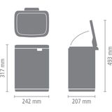 Brabantia - Bo Prullenbak - 7 Liter - Matt Steel - Fingerprint Proof