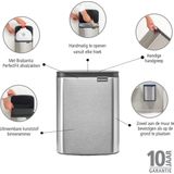 Brabantia - Bo Prullenbak - 7 Liter - Matt Steel - Fingerprint Proof
