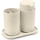 Brabantia ReNew Badkameraccessoires Set - 3-delig - Soft Beige - Corrosiebestendig Materiaal