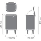 Brabantia - Bo Hi Prullenbak - Wit - 4 Liter - Ruimtebesparend