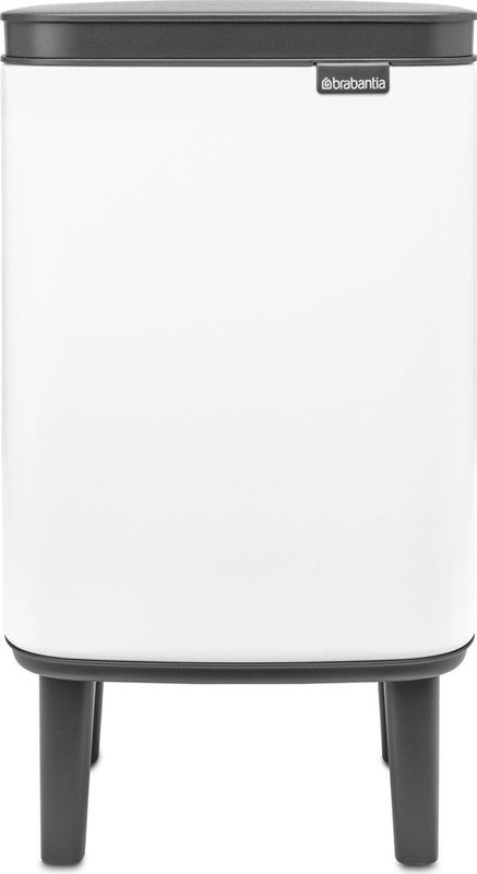 Brabantia - Bo Hi Prullenbak - Wit - 4 Liter - Ruimtebesparend