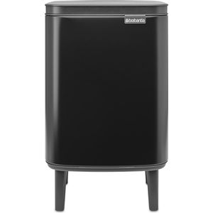 Brabantia Bo Hi Prullenbak - Matt Black - 7 Liter - Ruimtebesparend