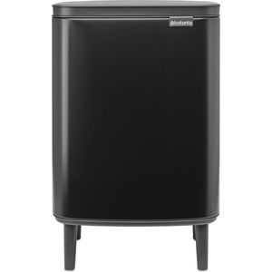 Brabantia - Bo Hi Prullenbak - Matt Black - 12 Liter - Ruimtebesparend