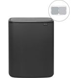 Brabantia - Bo Touch Bin - Prullenbak - 2 x 30 Liter - Mineral Infinite Grey
