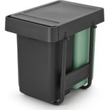 Brabantia Sort & Go Inbouw Prullenbak - 2 x 15 liter - Jade Green en Dark Grey