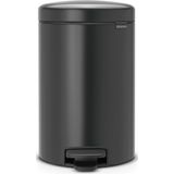 Brabantia - NewIcon - Prullenbak - Confident Grey - 12 Liter - Ruimtebesparend