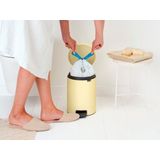 Brabantia - NewIcon Prullenbak - Mellow Yellow - 5 Liter - Stevige Pedaalemmer