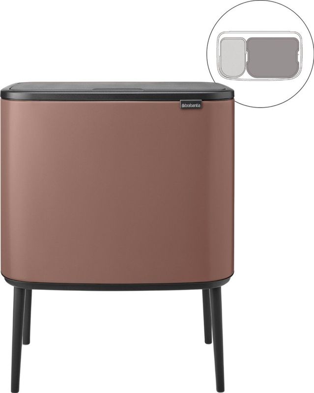 Brabantia - Bo Touch Bin - Prullenbak - Satin Taupe - 11 + 23 Liter
