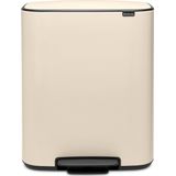Brabantia Bo Prullenbak - 2 x 30 Liter - Soft Beige - Afvalscheiding