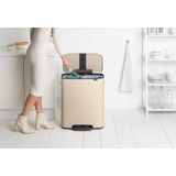 Brabantia Bo Prullenbak - 2 x 30 Liter - Soft Beige - Afvalscheiding