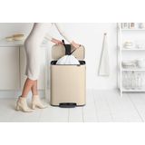 Brabantia - Bo Prullenbak - Soft Beige - 60 Liter - Soft Sluitend Deksel