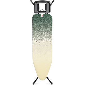 Brabantia - Strijktafel B - Verstelbare ijzeren steun - In hoogte verstelbaar - Antislip voeten - 100% fair trade katoenen hoes met schuimlaag - Opvouwbaar - New Dawn - 124x38cm