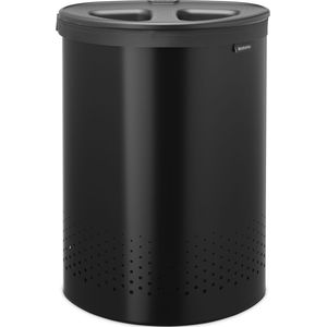 Brabantia Wasmand - 2 Vakken - Matt Black / Dark Grey - Kunststof Deksel
