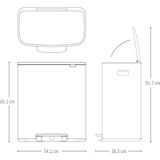 Brabantia - Bo - Prullenbak - Confident Grey - 2 x 30 liter - Afvalscheiding
