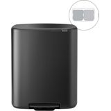 Brabantia - Bo - Prullenbak - Confident Grey - 2 x 30 liter - Afvalscheiding