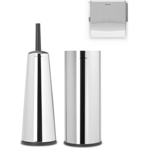 Brabantia - ReNew Toiletaccessoires Set - 3-delig - Brilliant Steel - Corrosiebestendig