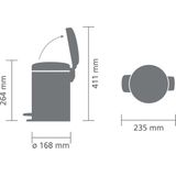 Brabantia - NewIcon - Prullenbak - Metallic Gold - 3 Liter - Kunststof Binnenemmer