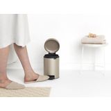 Brabantia - NewIcon - Prullenbak - Metallic Gold - 3 Liter - Kunststof Binnenemmer