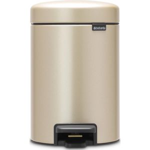 Brabantia - NewIcon - Prullenbak - Metallic Gold - 3 Liter - Kunststof Binnenemmer