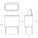 Brabantia Bo Touch Bin Prullenbak - Metallic Gold - 36 Liter - Ruimtebesparend