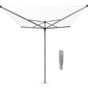 Brabantia Topspinner Droogmolen - met Metalen Grondanker - 40 m - Metallic Grey