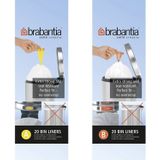 Brabantia perfectFit 5 liter vuilniszakken B rol a 20 zakken wit Kunststof Brabantia Afvalzak (0.0000cm x 33.0000cm)