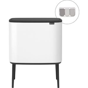 Brabantia Bo Touch Bin Prullenbak 3 x 11 liter Afvalscheiding White