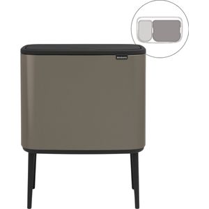 Brabantia - Bo Touch Bin - Prullenbak - Platinum - 11 + 23 Liter - Afvalscheiding