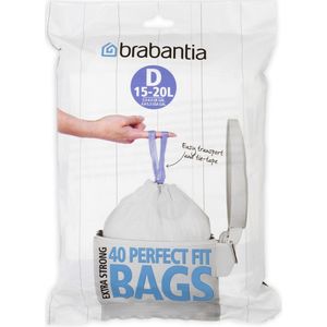 Brabantia PerfectFit Vuilniszakken - 15/20 l - Code D - 40 stuks