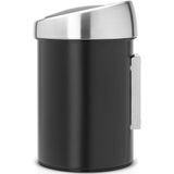 Brabantia - Touch Bin - Afvalemmer - Zwart - 3 Liter - Metaal