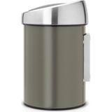 Brabantia Touch Bin Prullenbak 3 liter Platinum / Matt Steel deksel