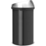 Brabantia - Touch Bin - Prullenbak - 60 liter - Matt Black/Matt Steel Fingerprint Proof deksel