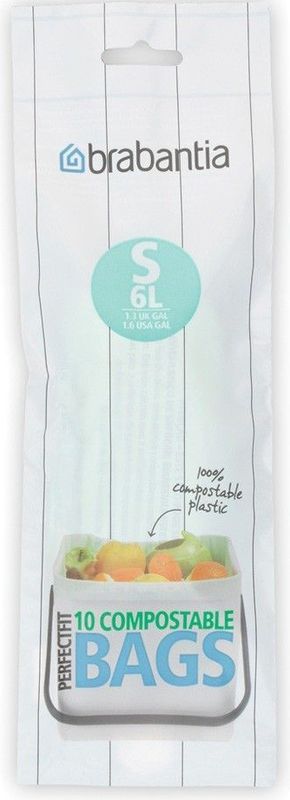 Brabantia PerfectFit Composteerbare Vuilniszakken - 6 l - Code S - 10 stuks