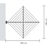 Brabantia WallFix Wanddroogrek - met Opberg-/Beschermbox - 24 m - Metallic Grey
