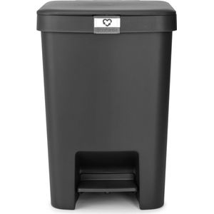 Brabantia - StepUp Prullenbak - Pedaalemmer - Dark Grey - 25 Liter - Gemaakt van 91% Gerecycled Materiaal