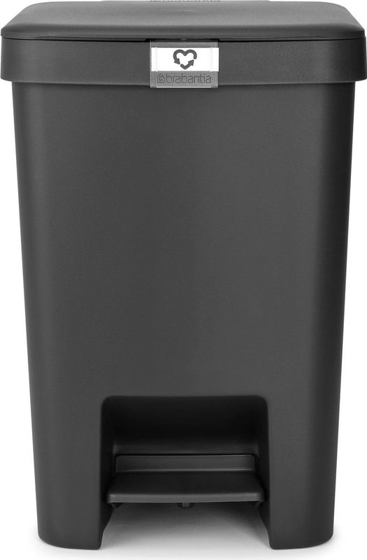 Brabantia - StepUp Prullenbak - Pedaalemmer - Dark Grey - 25 Liter - Gemaakt van 91% Gerecycled Materiaal