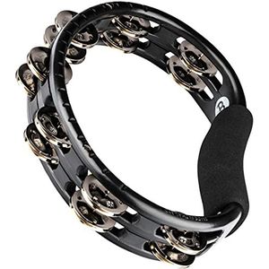 Meinl Percussion Headliner Hand Tambourine - 2-rijige tamboerijn - met gebogen handgreep - ABS kunststof/vernikkeld staal, zwart/zilver (TMT1BK)