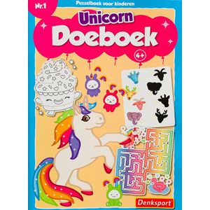 Denksport - Nr. 1 - Unicorn Doeboek - 4+ - Puzzelboek voor kinderen - Denksport junior - Puzzelboek - Kleurboek - Puzzels kinderen - Dot tot dot - Varia puzzelboek voor kinderen