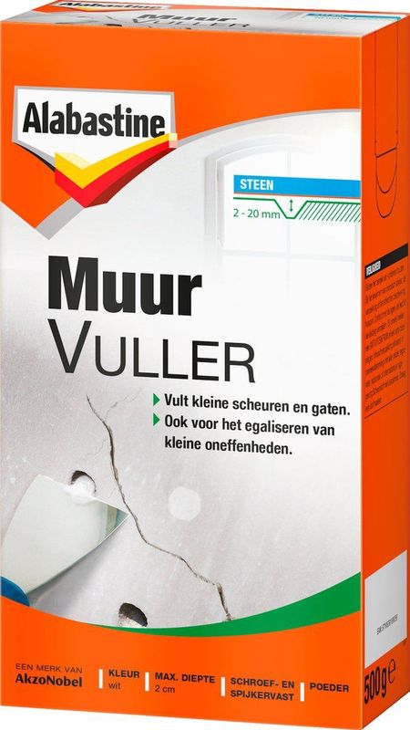 Alabastine - Muurvuller - 500gr - Steen - Poedervorm