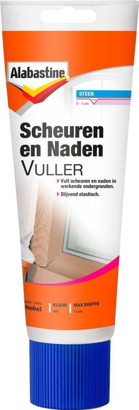 Alabastine - Scheuren en Nadenvuller - Tube 330 gram - Wit - Houtreparatie Vulmiddelen