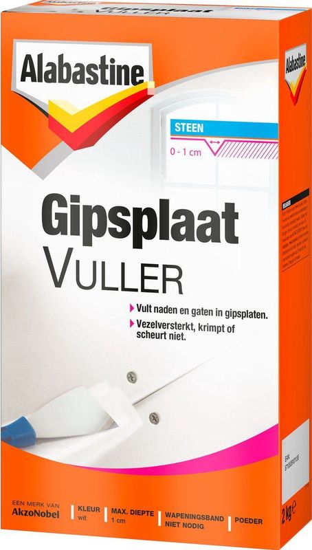 Alabastine - Gipsplaatvuller - Poeder - Wit - 2 kg