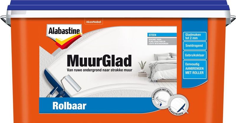 Alabastine - MuurGlad - Gladmakende Muurverf - Wit - Binnengebruik