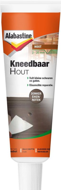 Alabastine - Kneedbaar Hout - Donker Eiken - 75 gram - Houtreparatie Vulmiddelen