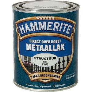 Hammerite - Metaallak - Wit - Structuur - 750 ml